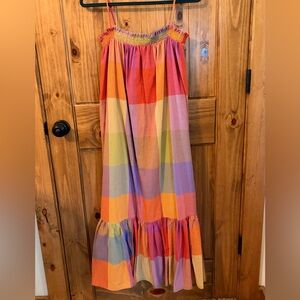 Sedona Sunsets block smocked dress